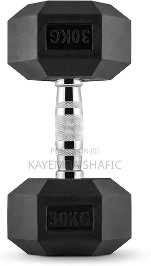 30kg Rubber Hex Dumbbells (Pair) – Heavy Duty Gym Weights