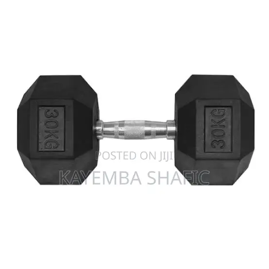 30kg Rubber Hex Dumbbells (Pair) – Heavy Duty Gym Weights