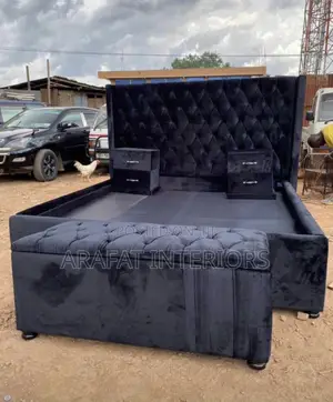 Opulent Black Velvet Storage Bed