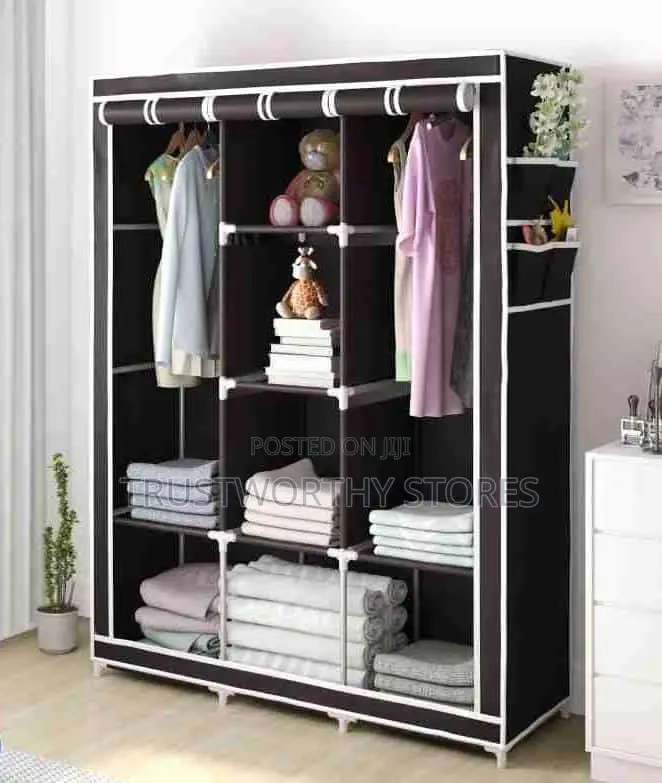 Metallic Flames Closet - Black 3 Columns