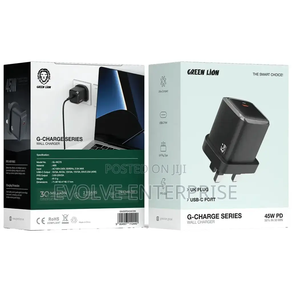 Green Lion 45w Adapter G-Charge Series Wall Charger