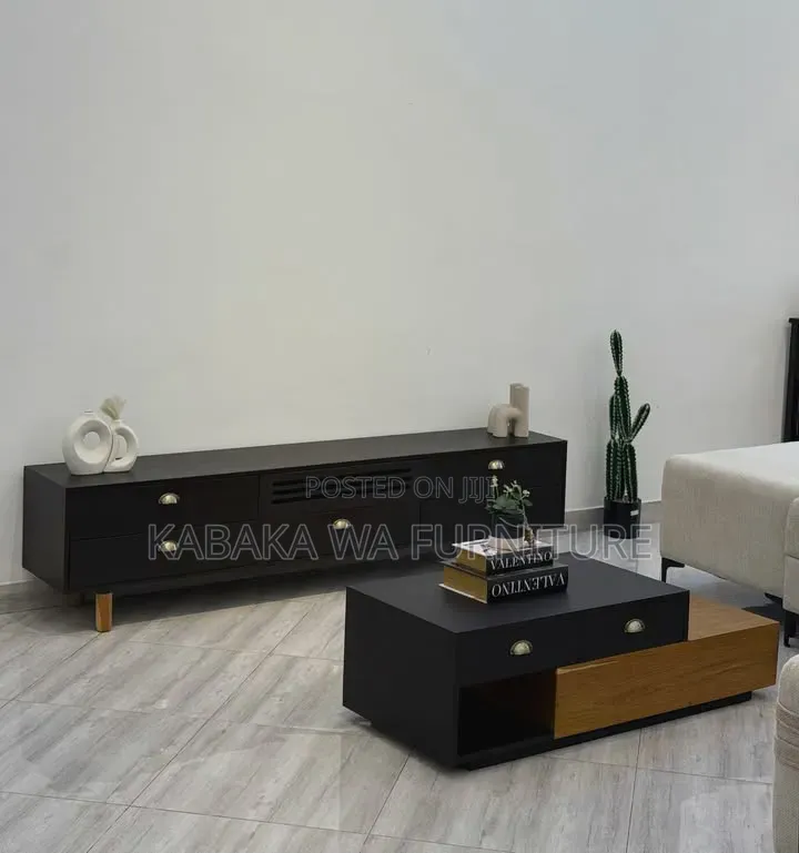Wooden Black/ Tv Stand Center /Table No Glass/ Center Table Tv Stand/