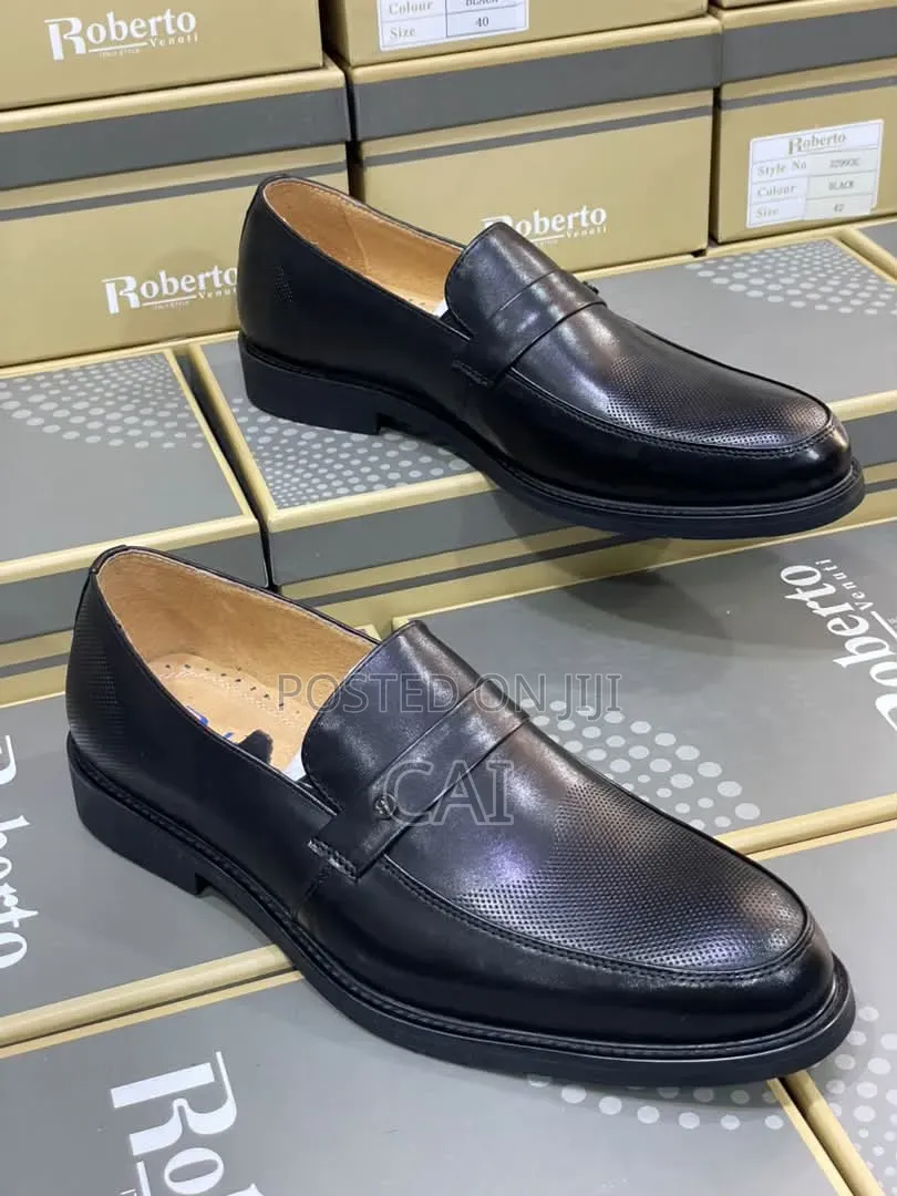 Franco Banetti Black Leather Loafers