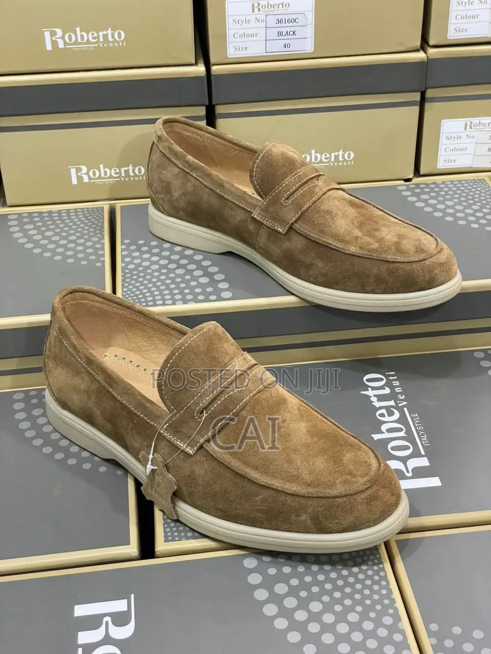 Roberto Venuti Tan Suede Loafers