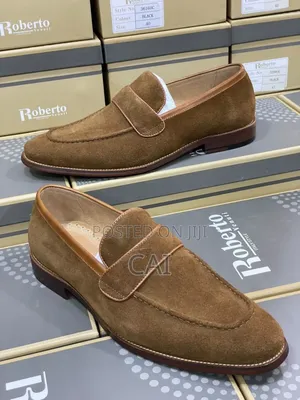 Roberto Italy Style Brown Suede Penny Loafers