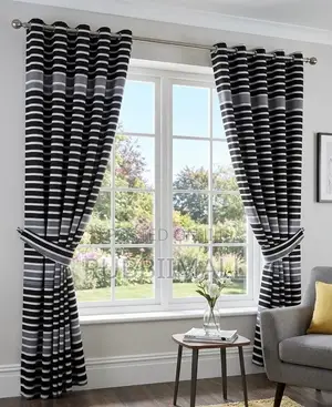 Curtains 2pcs ~ Black Cream
