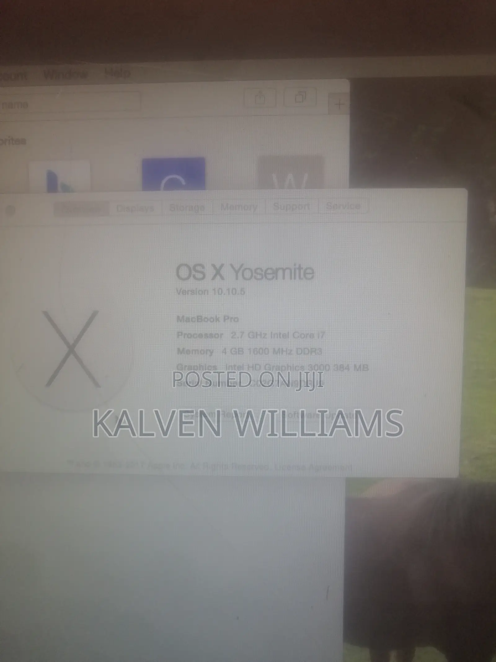Laptop Apple MacBook Pro 16GB Intel Core i7 SSHD (Hybrid) 500GB