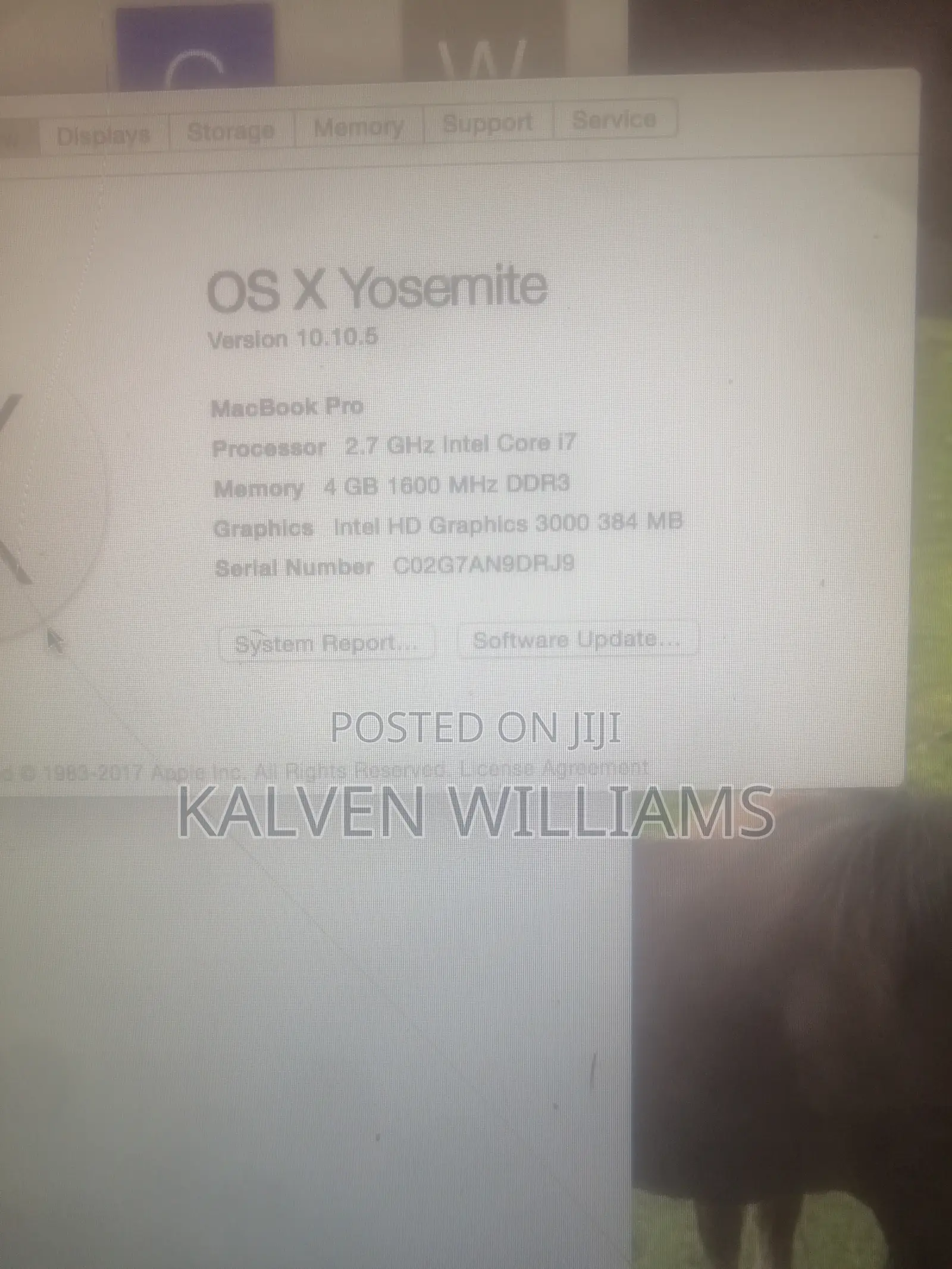 Laptop Apple MacBook Pro 16GB Intel Core i7 SSHD (Hybrid) 500GB