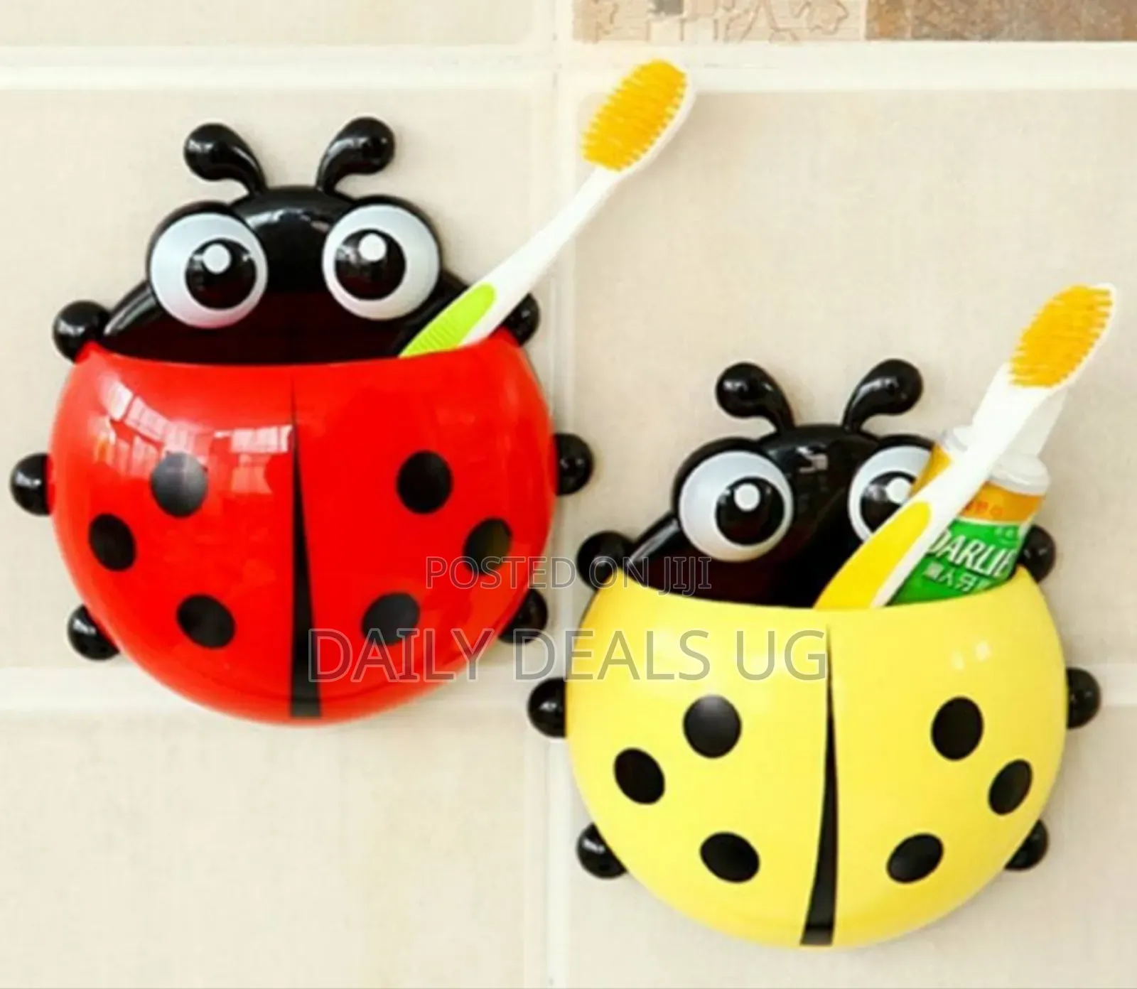 Ladybug Shaped Tooth Brush Holder With Suction Cup Cartoon