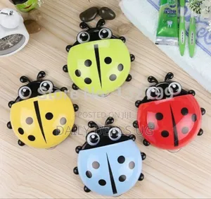 Ladybug Shaped Tooth Brush Holder With Suction Cup Cartoon