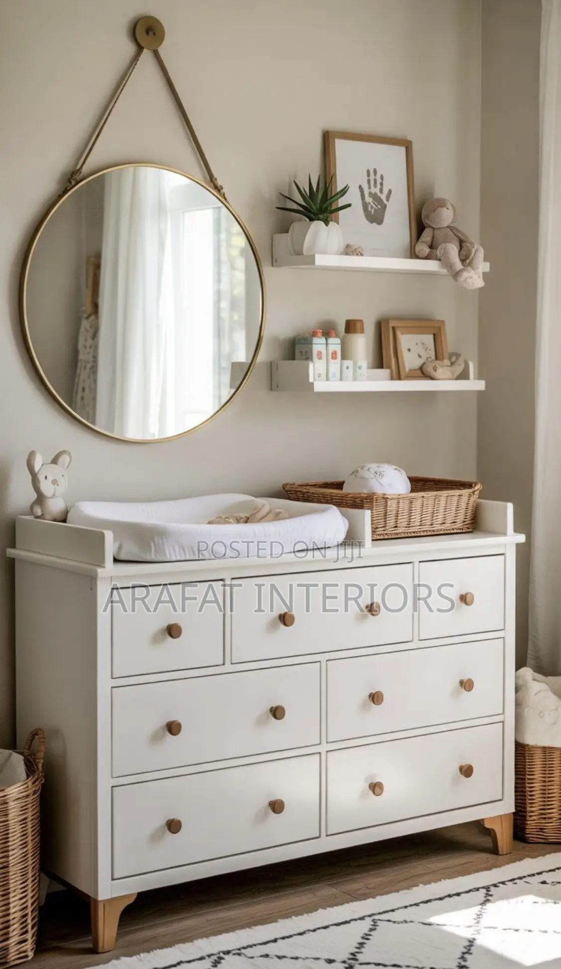 Stunning White 6-drawer Changing Dresser