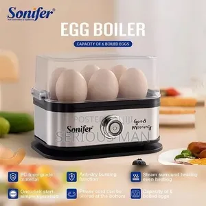 Sonifer Mini Electric Egg Cooker – Fast 6-Egg Steamer Boiler