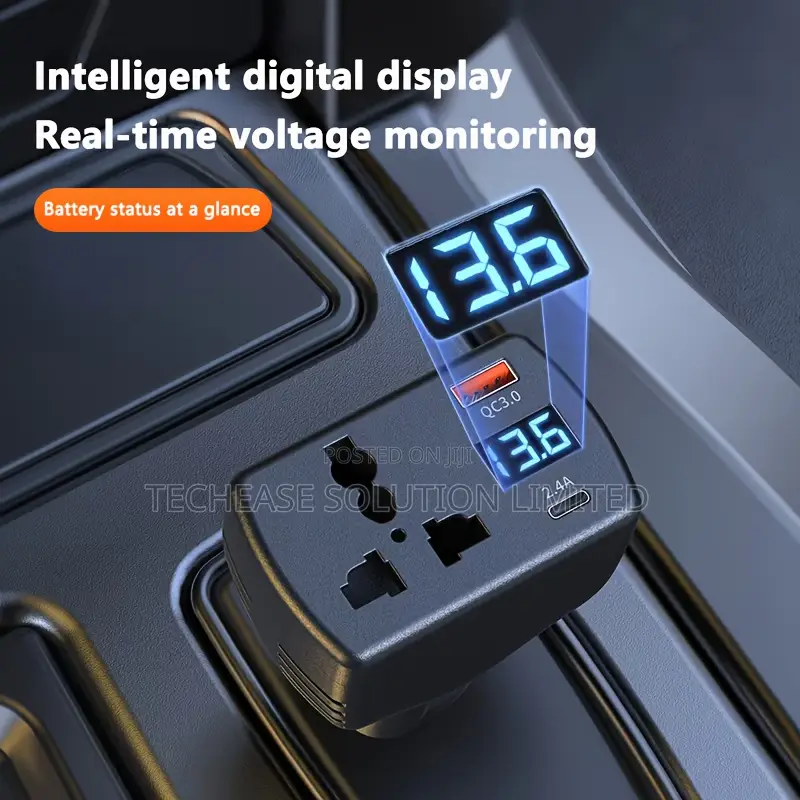 150w Car Inverter 12v-24v to 110v-220v – Digital Display