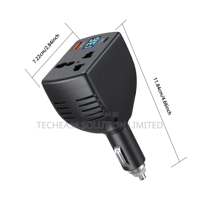 150w Car Inverter 12v-24v to 110v-220v – Digital Display