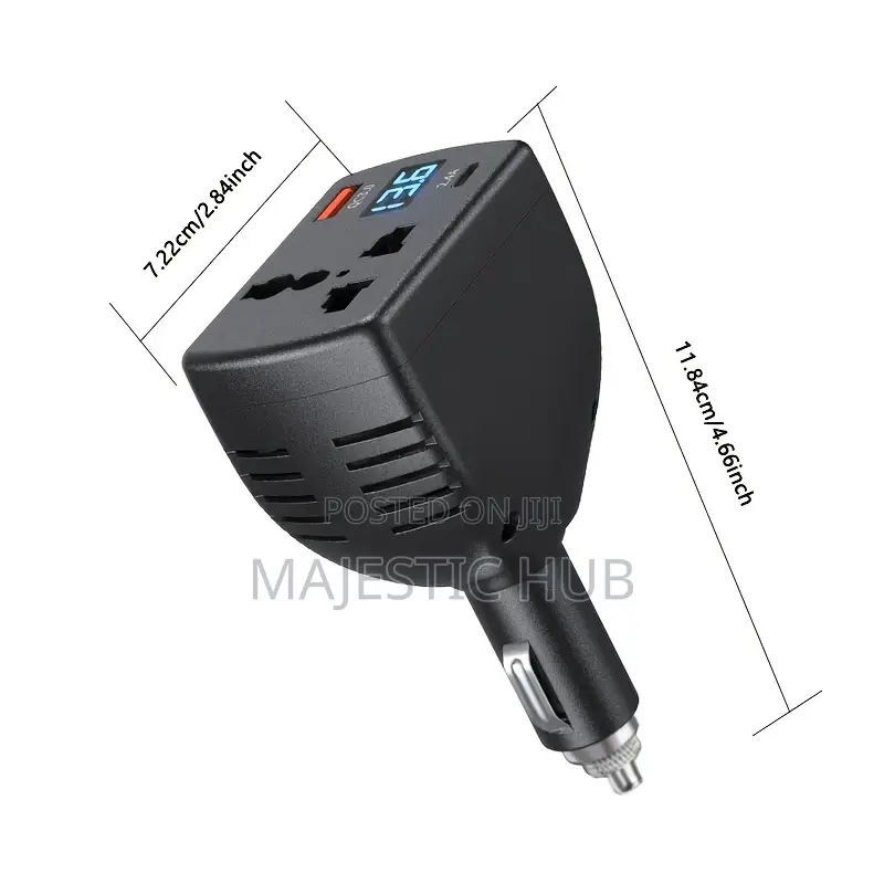 150w Car Inverter 12v-24v to 110v-220v – Digital Display