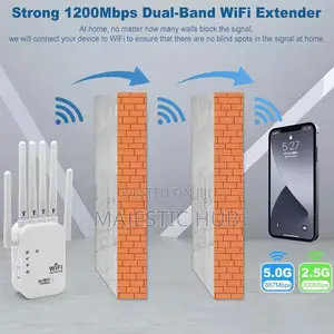 Wifi Repeater 1200m With 6 Antennas – 1200mbps Dual Band Wireless