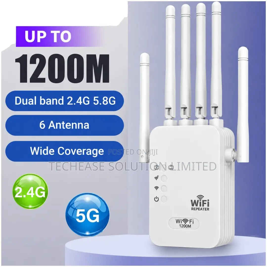 Wifi Repeater 1200m With 6 Antennas – 1200mbps Dual Band Wireless