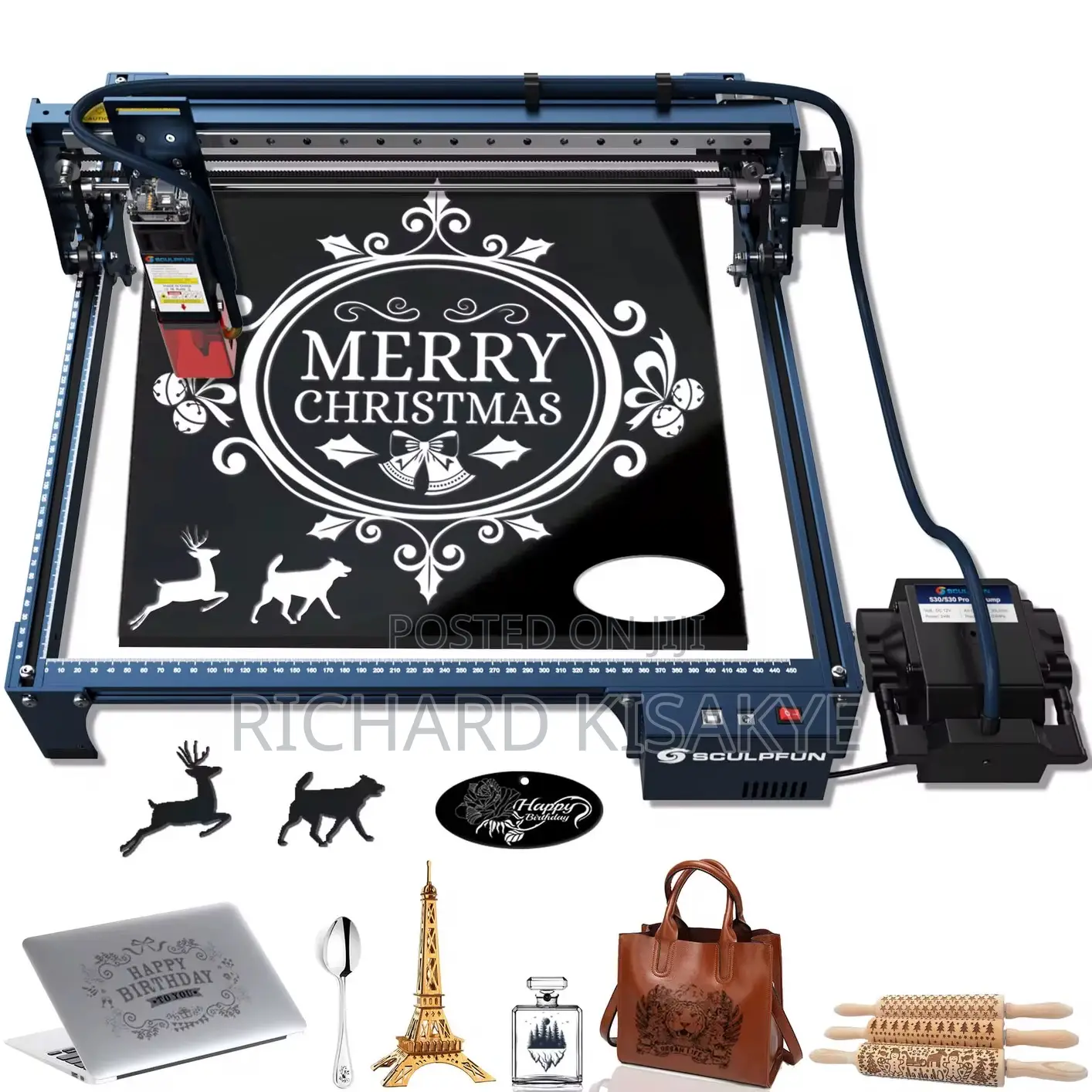Sculpfun S30 Laser Engraver – With Honeycomb Rotary Roller