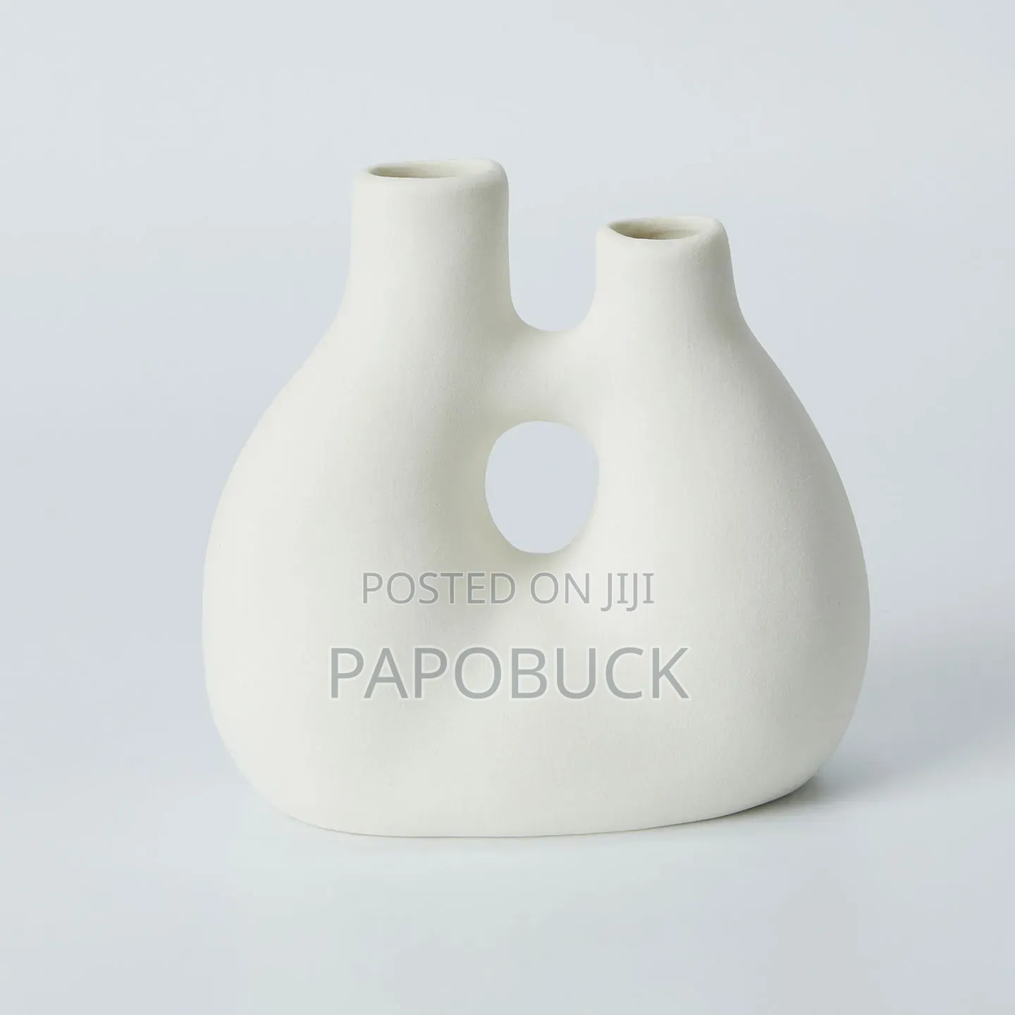 2 PCS Matte White Ceramic Vase