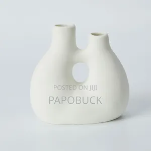 2 PCS Matte White Ceramic Vase
