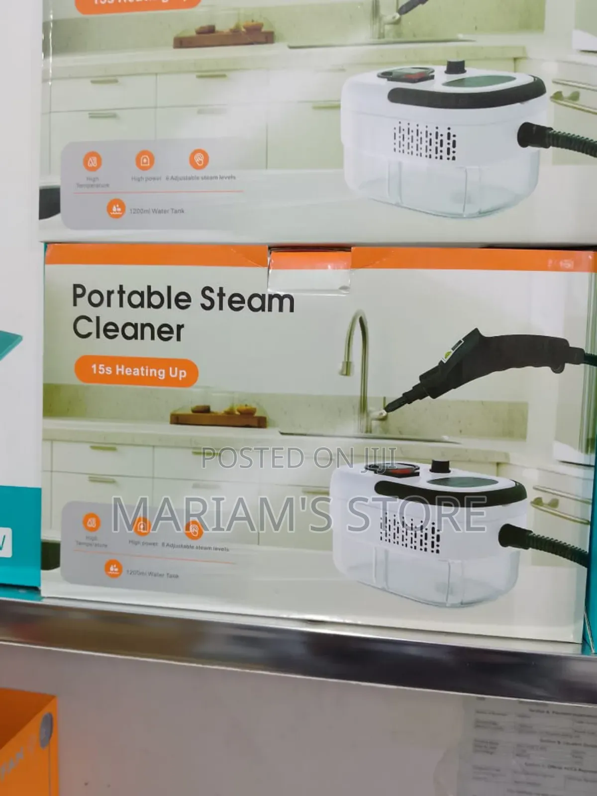 Portable Steam Cleaner , a 2500w Power Rating and a 1200ml Water Tank.