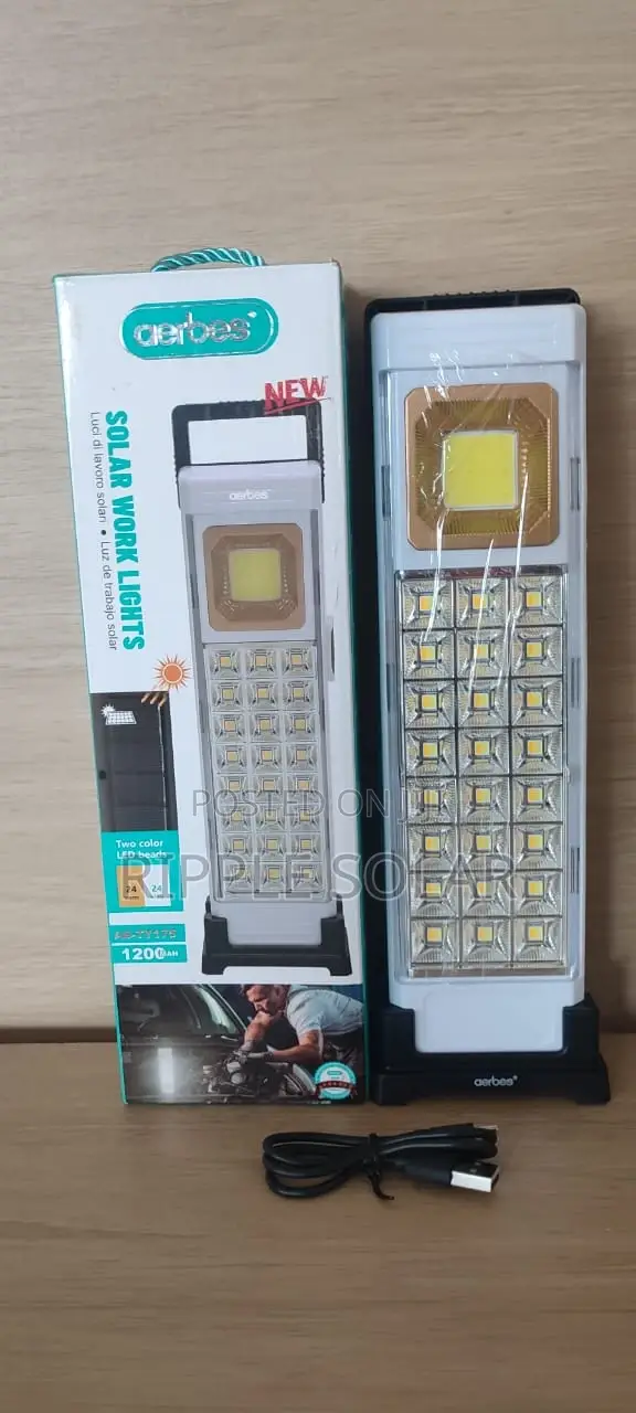 Aerbes Ab-Ty175 Solar Work Light Rechargeable Led Emergency Lamp