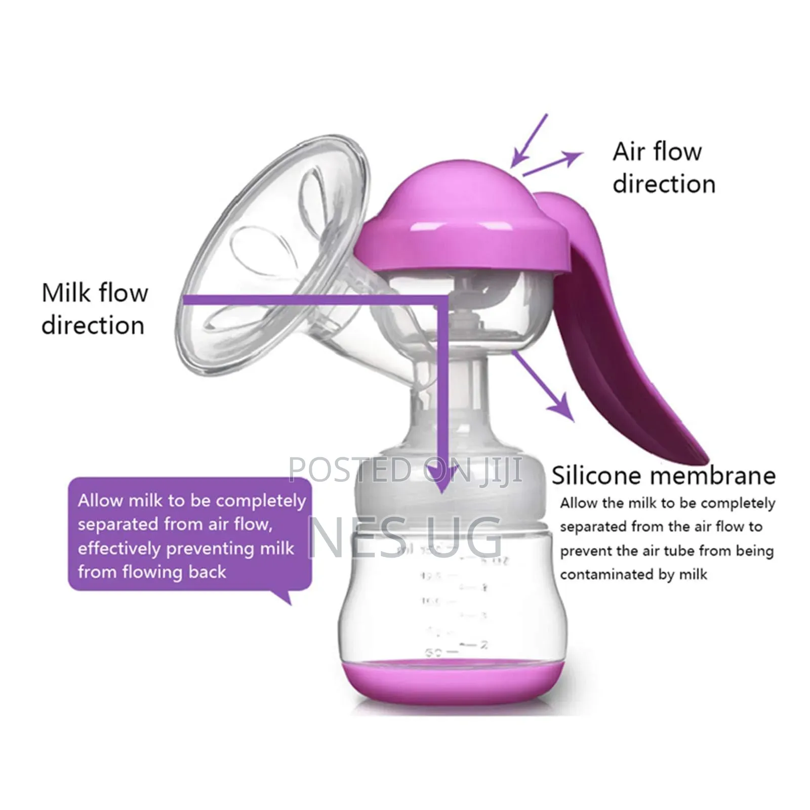 Manual Breast Pump Adjustable Suction Silicone Hand Breast Pump