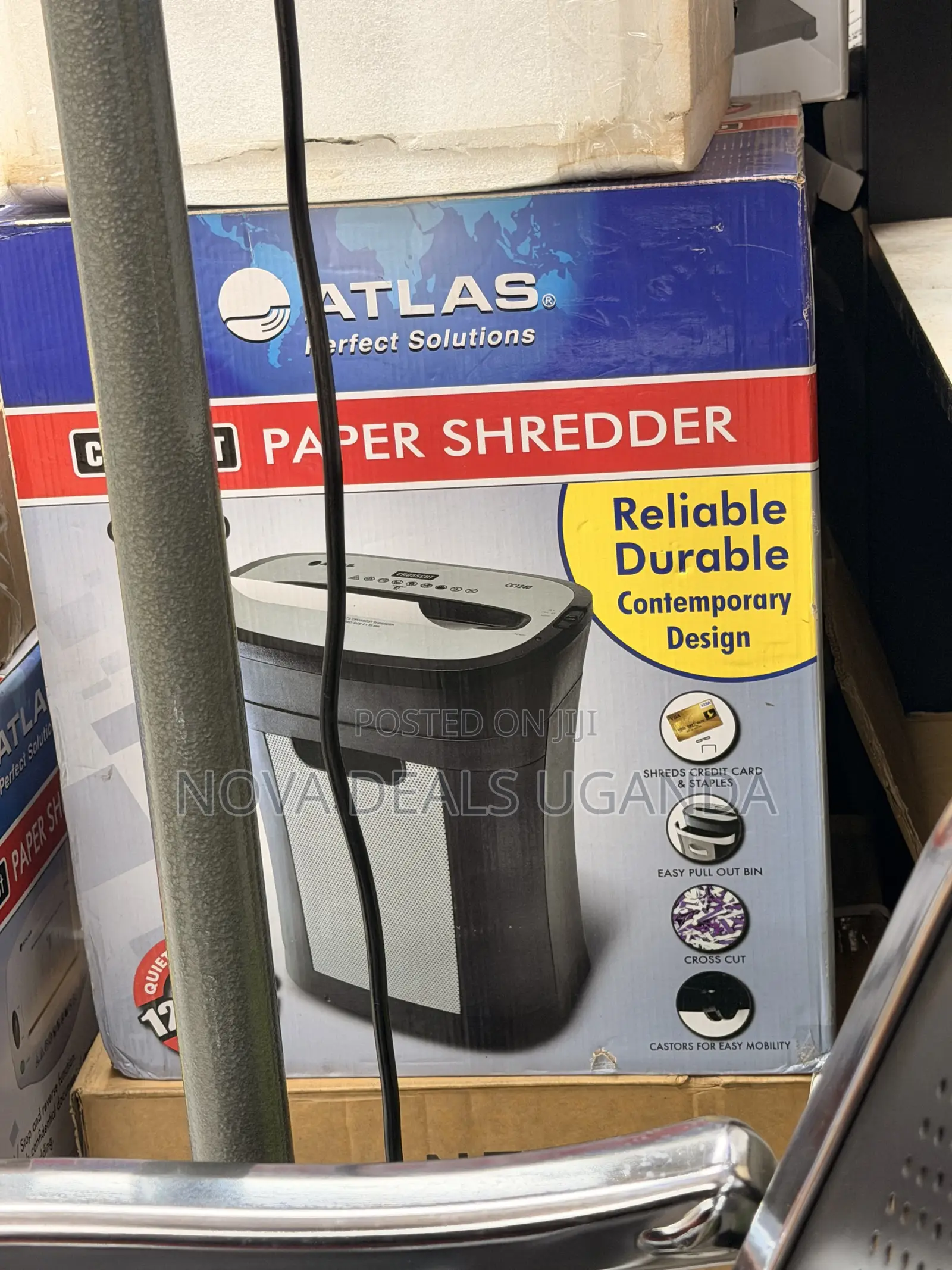 Atlas Durable Paper Shredder, Cross Cut 12sheets Paper Cutter-black