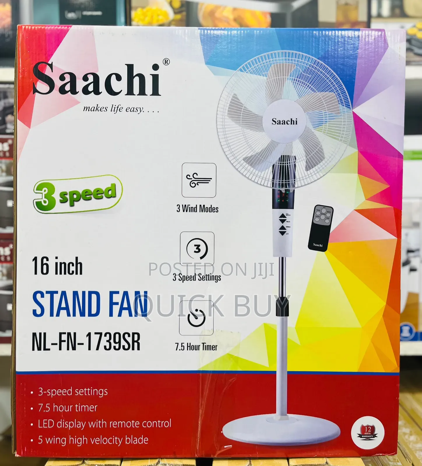 Saachi 16 Inch Stand Fan