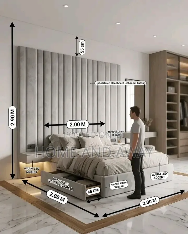 Full Dressed Wall Panel Beds in Any Colour or Size From 2,500,000/-