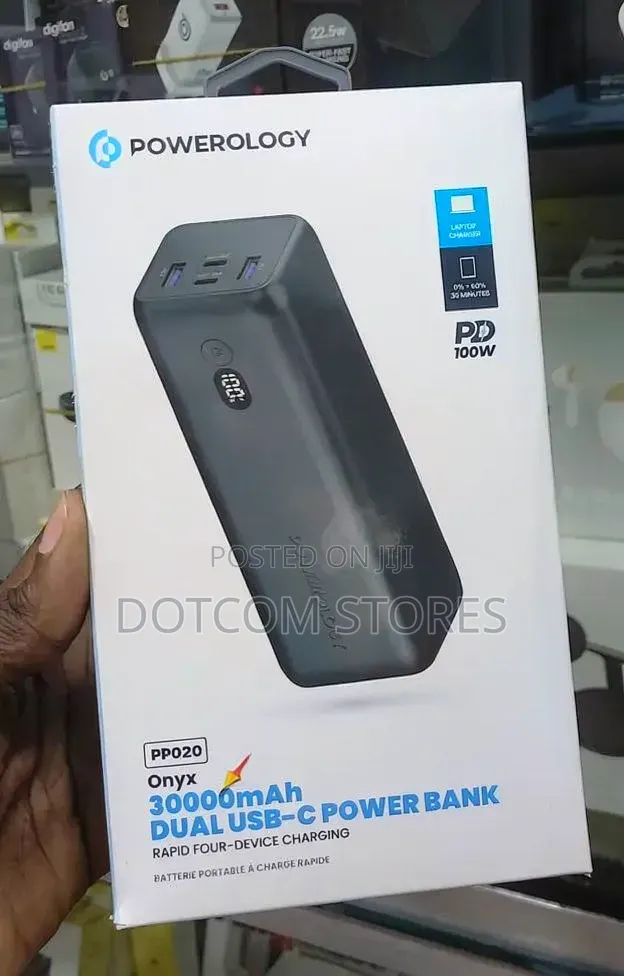 Powerology Onyx 30000mah Dual Usb-C Power Bank
