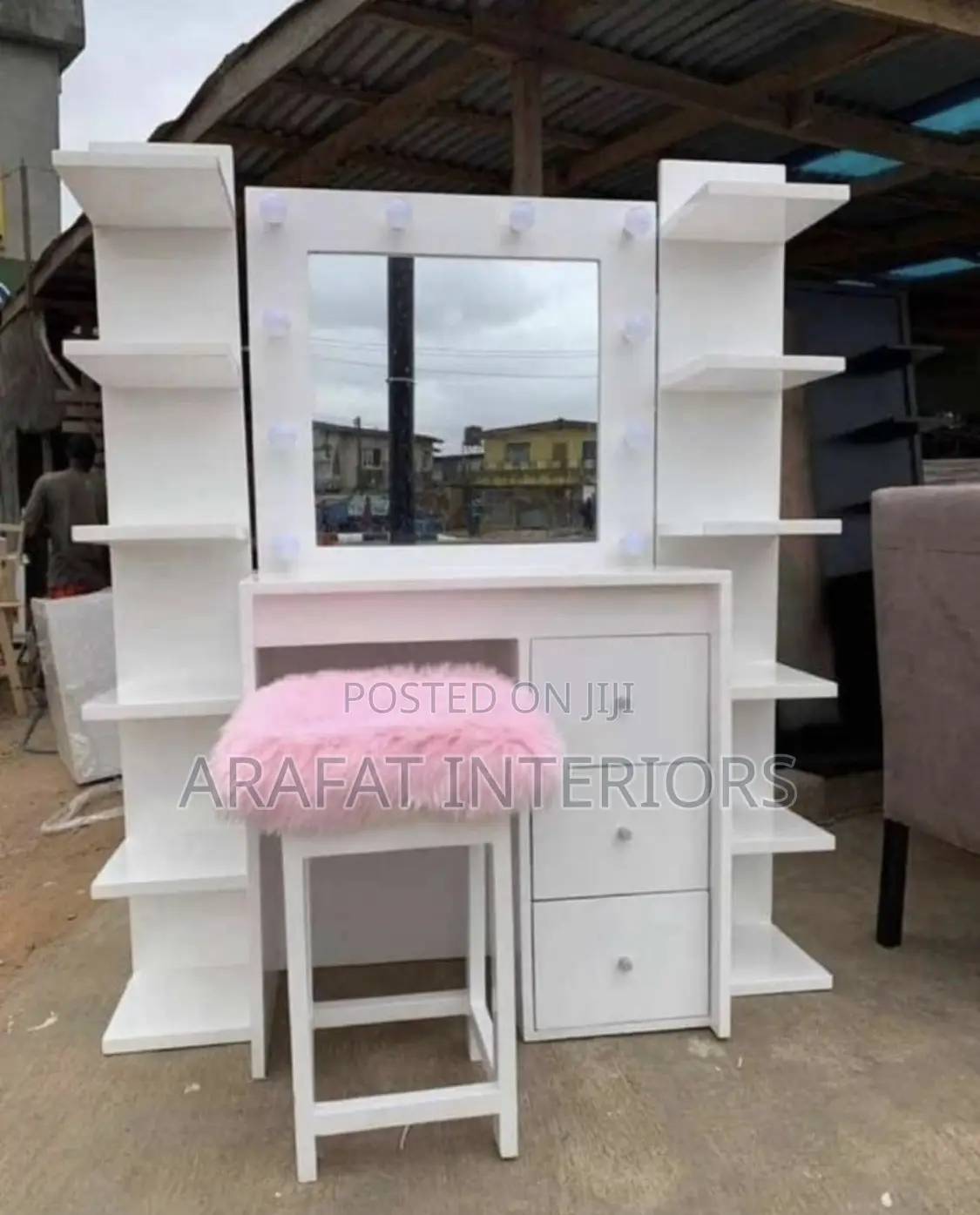 Brand New White Glam Vanity Desk Set