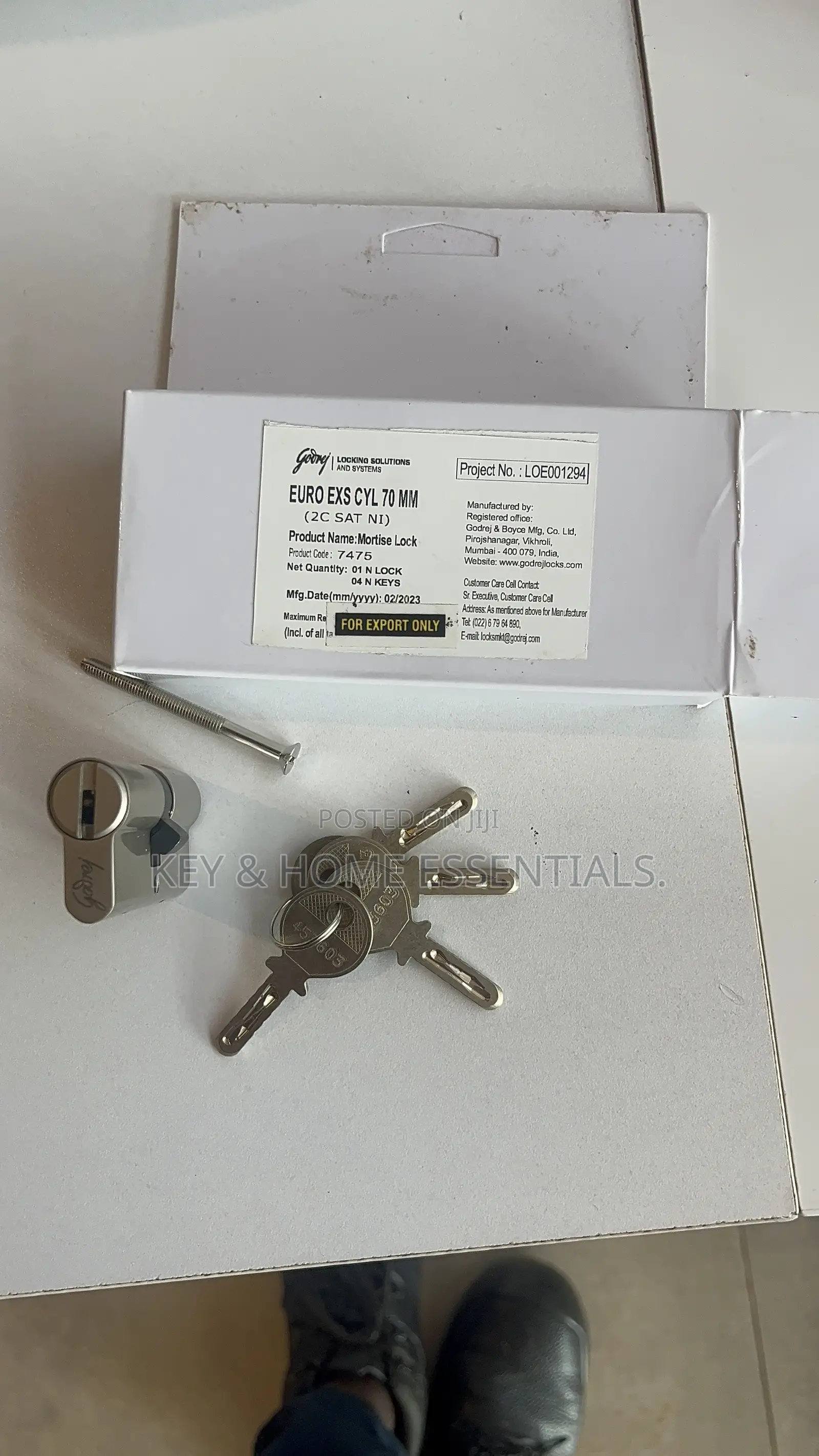 Original Godrej Euro Exs 70mm Double Cylinder Lock – Ultra-Secure