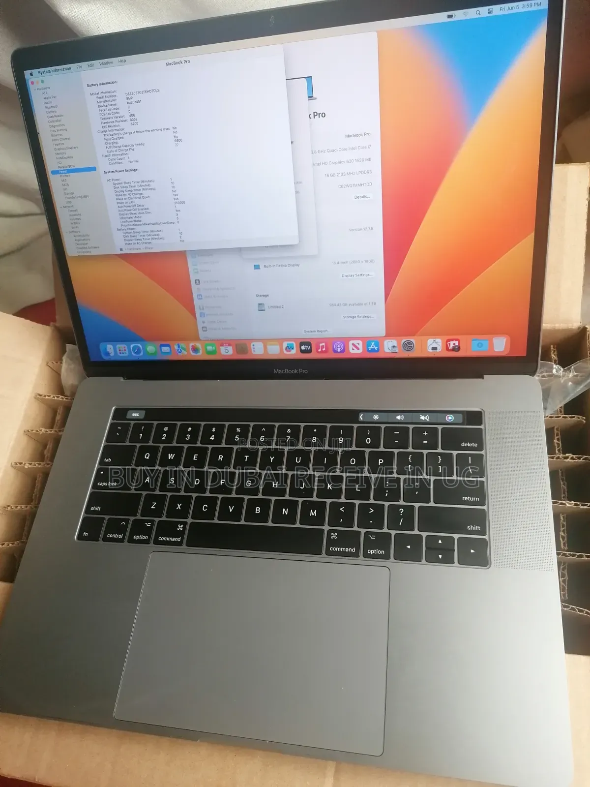 Laptop Apple MacBook Pro 2017 16GB Intel Core i7 SSD 1T