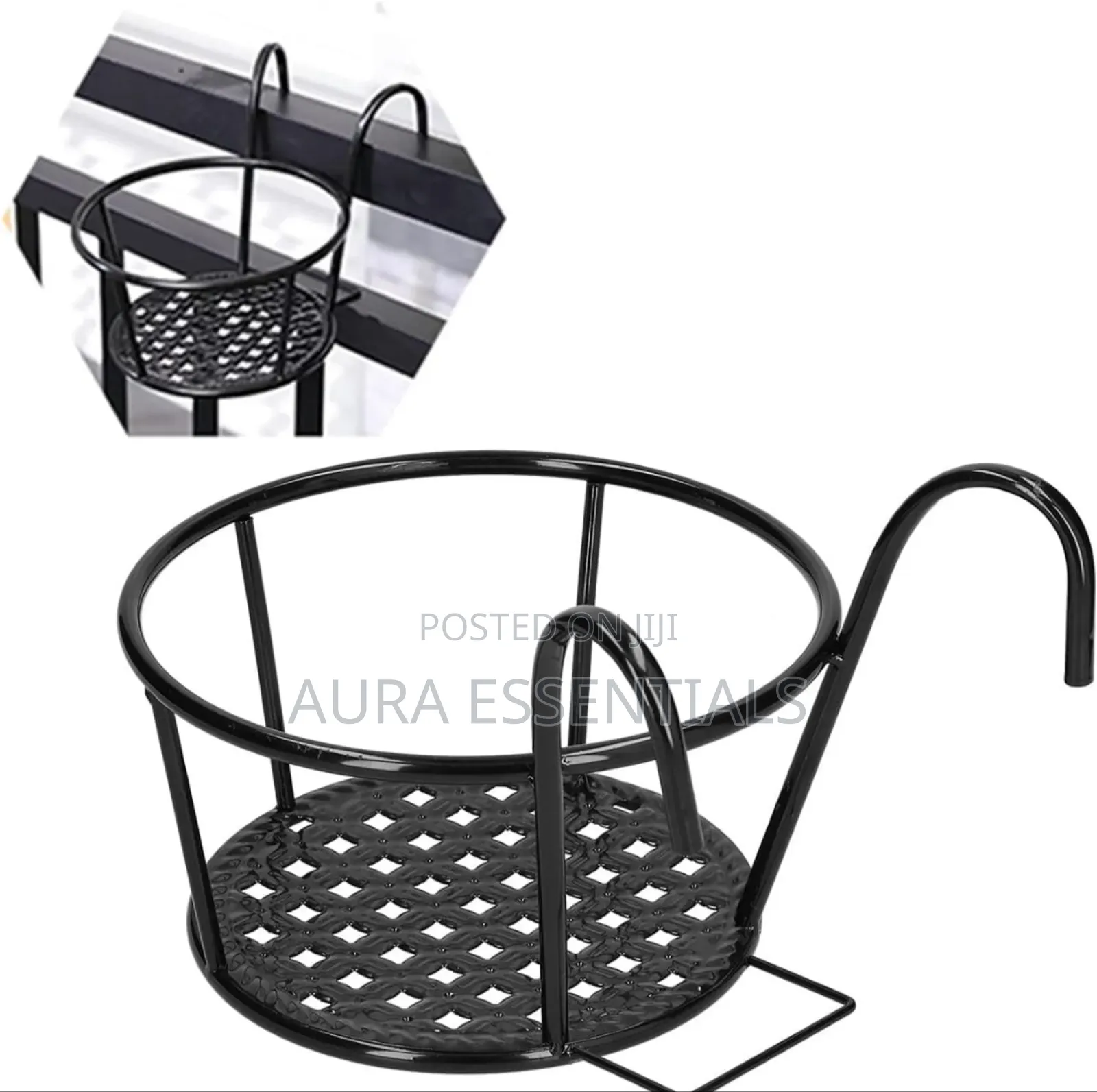 8.7'' Round Metal Hanging Railing Planters