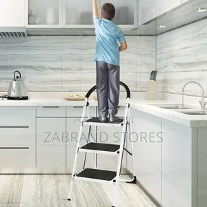 Foldable Stepping Ladder 3 Steps- White