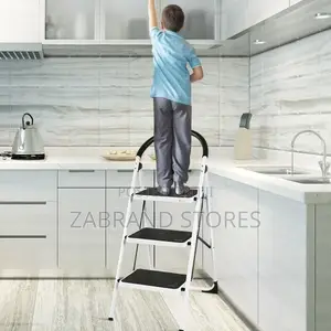 Foldable Stepping Ladder 3 Steps- White