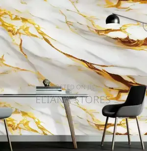 Waterproof Peel Off Marble Wall Sticker- 12 PCS