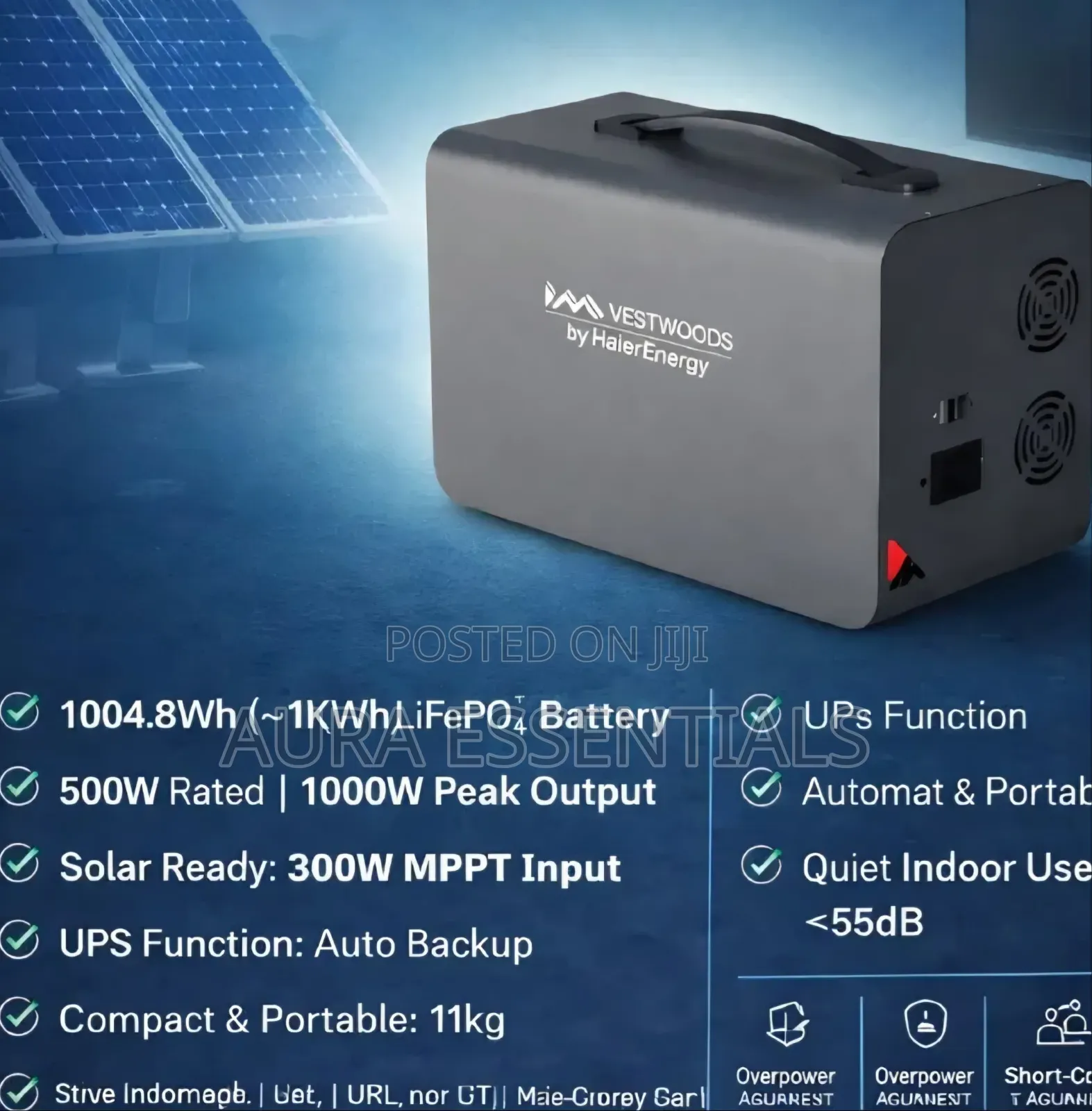 Vestwoods 1000w Portable Power Station by Haier Energy.