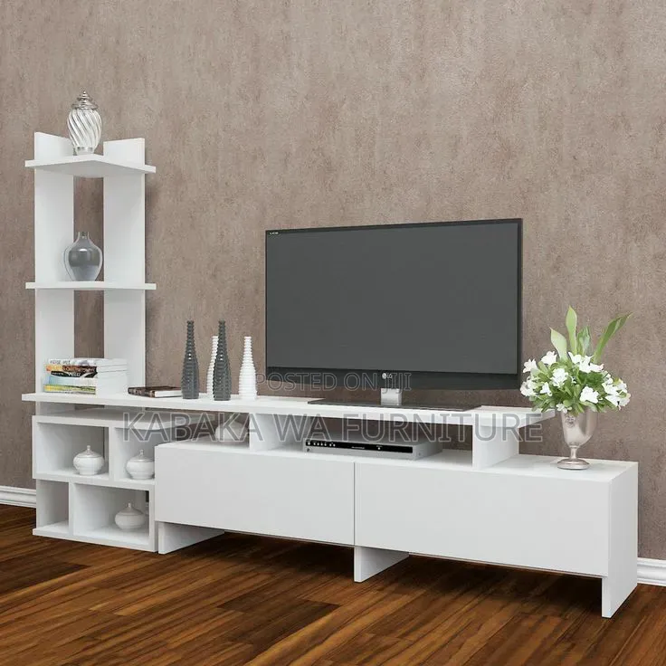 Champagne-Toned/ Modern Tv Unit /Design With /Wall-Mounted
/