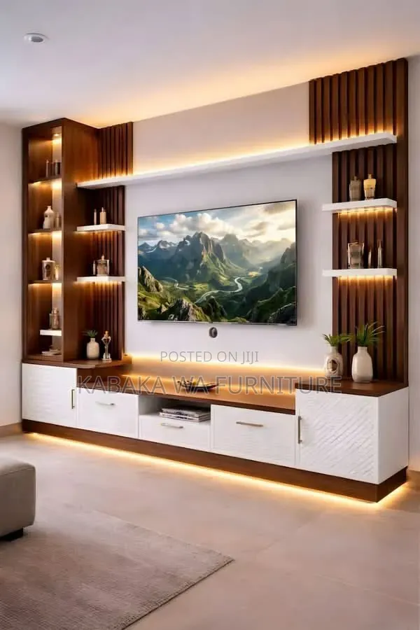 Wall Mounted/ Modern Champagne /Toned Modern /Tv Unit Design
/