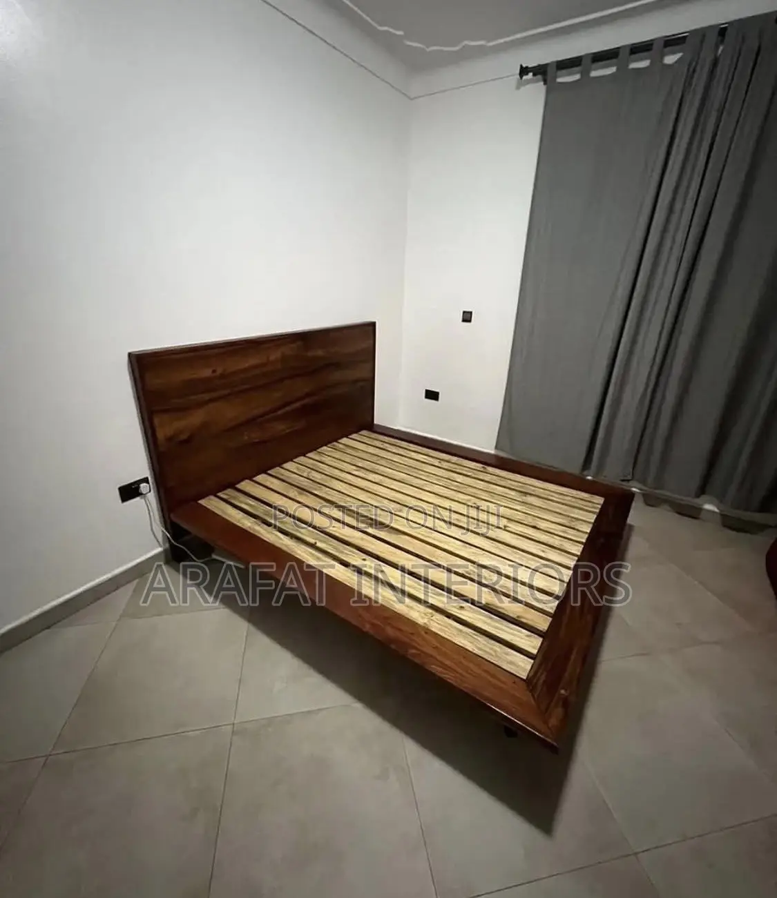 Premium Solid Wood Bed Frame in Rich Dark Finish 