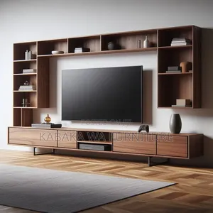 White Wall Mounted Contemporary Tv Unit Design With/ Hidden Storage
/