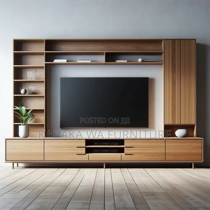 Modern Off-White/ Tv Unit Design/ With Marble /Wall and Lighting
/