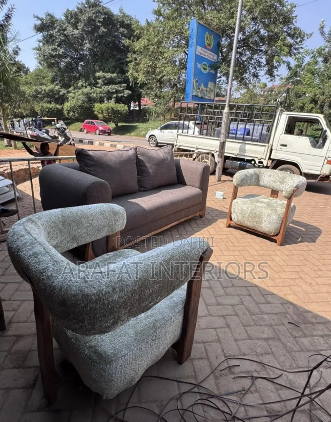 4 Seater Stylish 3-Piece Living Room Set 