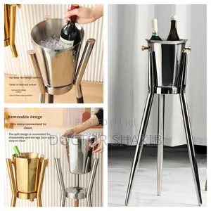 Stainless Steel Ice Bucket With Stand
