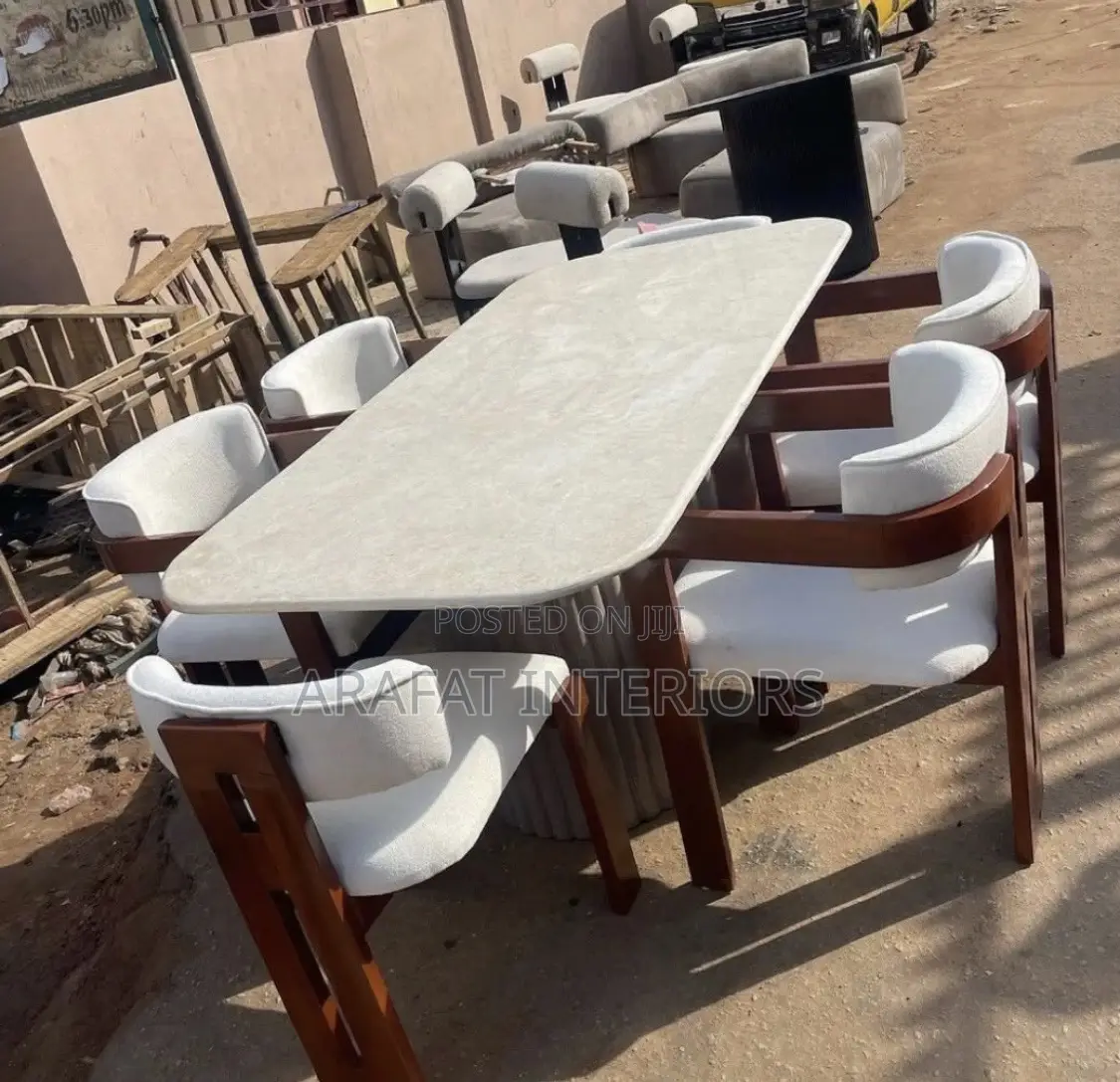 Modern Luxury Marble Dining Set - 7 Pieces