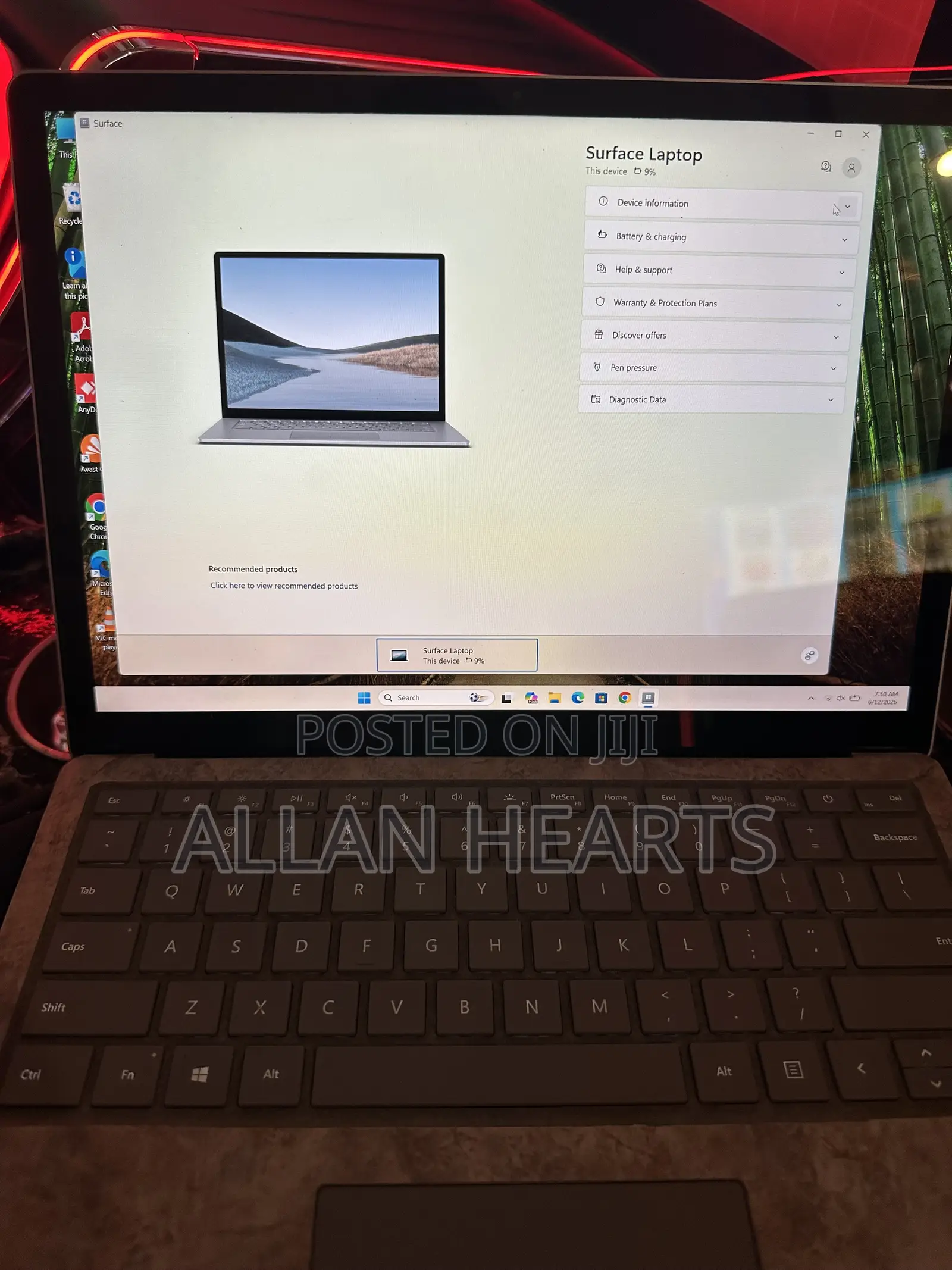 Laptop Microsoft Surface 8GB Intel Core i5 SSD 256GB