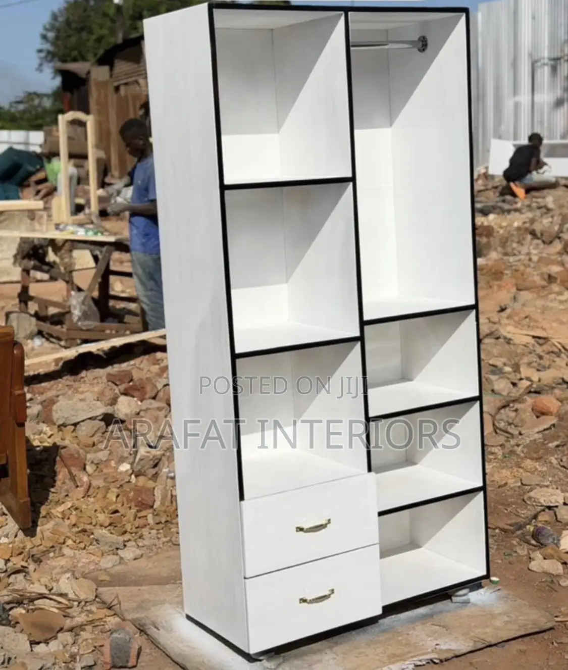 Modern White Geometric Wardrobe / Closet