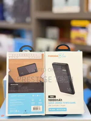 Porodo Blue Quick Charge Power Bank 10000mah, 20w Pd
